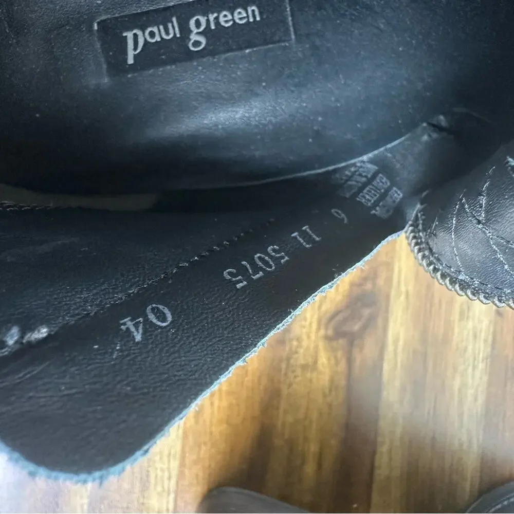 Paul Green Leather Banded Ankle Boots Size UK 6/‎ US 8.5 Black EUC